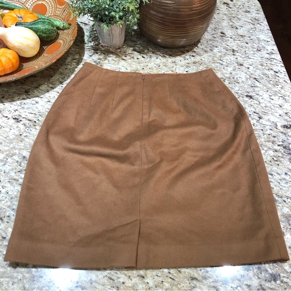 Ann Taylor Cashmere Wool Blend Brown A-line Skirt 8 - Picture 7 of 7